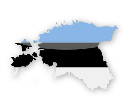 Estonia Flag Country Contour Vector Icon - Illustrationのイラスト素材