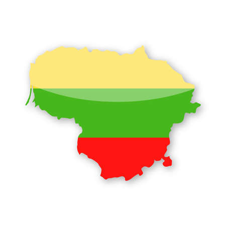 Lithuania Flag Country Contour Icon Illustration.のイラスト素材