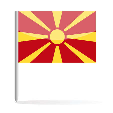 Macedonia Flag Pin Vector Icon - Illustrationのイラスト素材