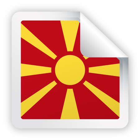 Macedonia Flag Vector Square Corner Paper Icon - Illustrationのイラスト素材