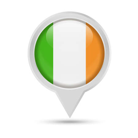 Ireland Flag Round Pin Vector Icon - Illustrationのイラスト素材
