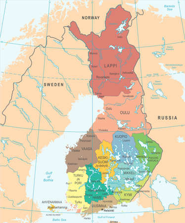 Finland Map - High Detailed Vector Illustrationのイラスト素材