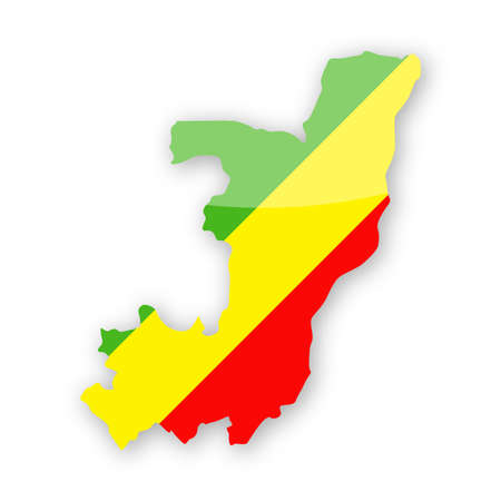 Congo Flag Country Contour Vector Icon - Illustrationのイラスト素材