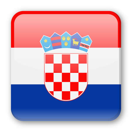 Croatia Flag Vector Square Icon - Illustrationのイラスト素材
