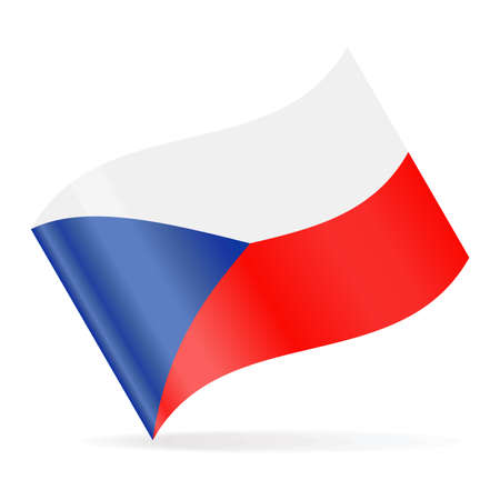 Czech Republic flag vector waving icon - illustrationのイラスト素材