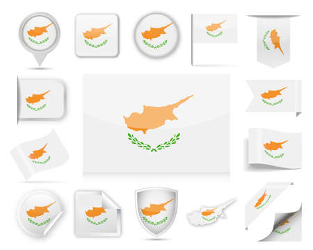 Cyprus Flag Set illustration.のイラスト素材
