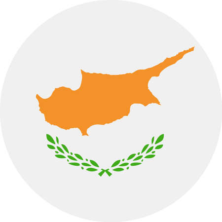 Cyprus Flag Vector Round Flat Icon - Illustrationのイラスト素材