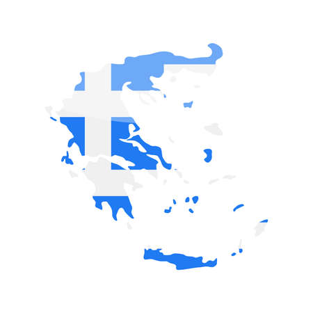 Greece Flag Country Contour Vector Icon - Illustrationのイラスト素材