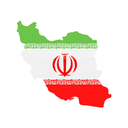 Iran Flag Country Contour Vector Icon - Illustrationのイラスト素材