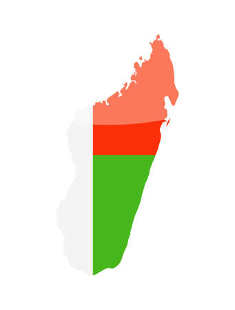 Madagascar Flag Country Contour Vector Icon - Illustrationのイラスト素材