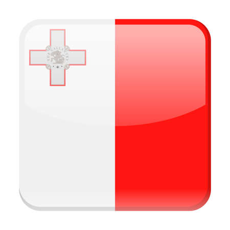 Malta Flag Vector Square Icon - Illustrationのイラスト素材