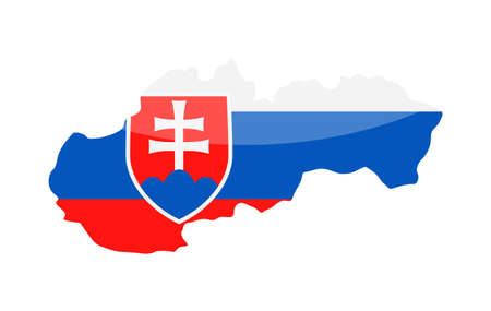 Slovakia Flag Country Contour Vector Icon -   illustration.のイラスト素材