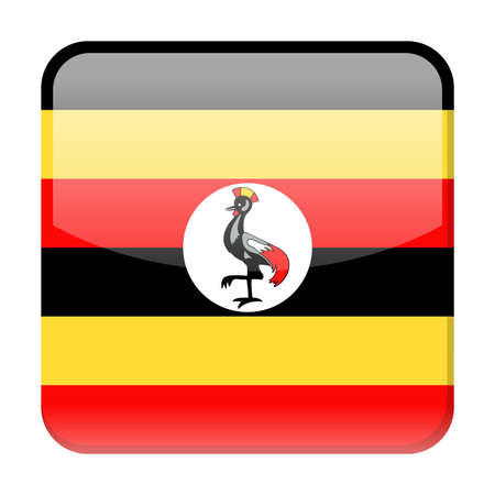 Uganda Flag Vector Square Icon - Illustrationのイラスト素材