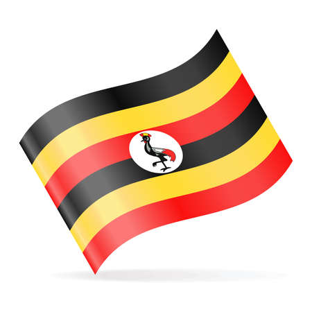 Uganda Flag Vector Waving Icon - Illustrationのイラスト素材