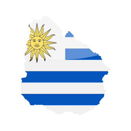 Uruguay Flag Country Contour Vector Icon - Illustrationのイラスト素材