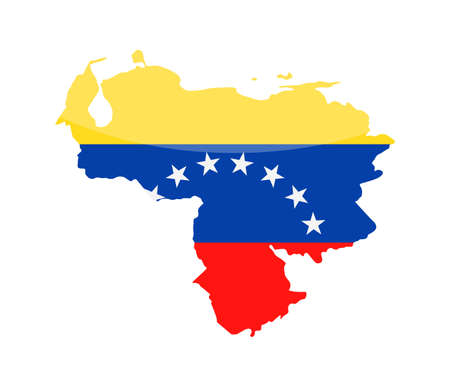 Venezuela Flag Country Contour Vector Icon - Illustrationのイラスト素材