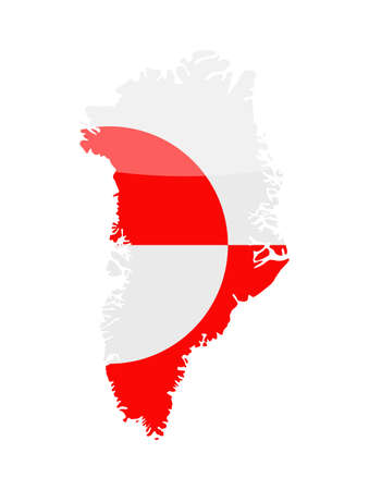 Greenland Flag Country Contour Vector Icon - Illustrationのイラスト素材