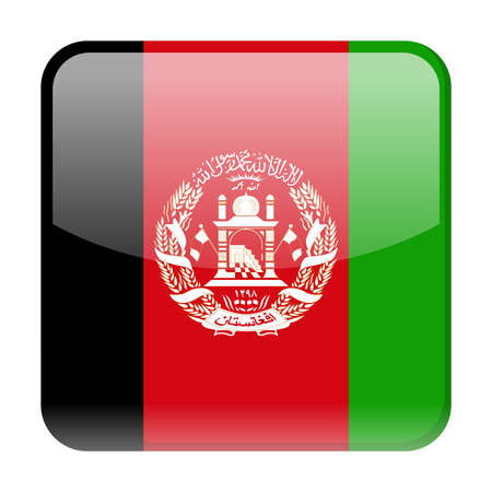 Afghanistan Flag Vector Square Icon - Illustrationのイラスト素材