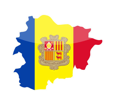 Andorra Flag Country Contour Vector Icon - Illustrationのイラスト素材