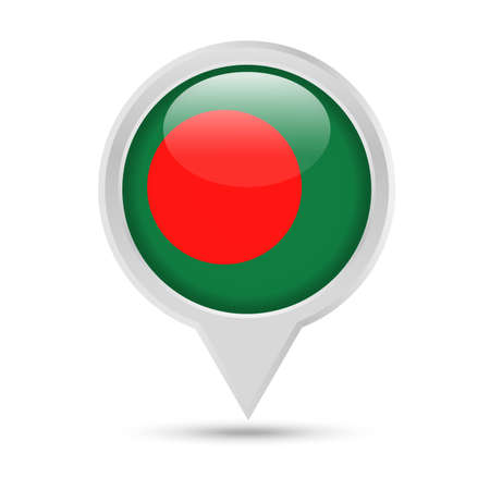Bangladesh Flag Round Pin Vector Icon - Illustrationのイラスト素材