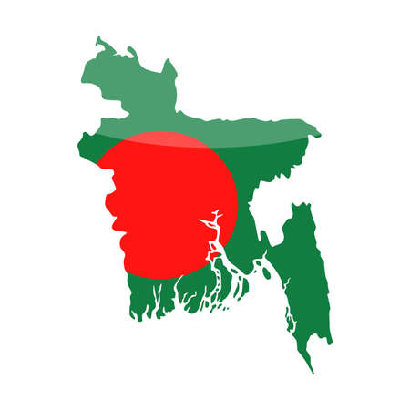 Bangladesh Flag Country Contour Vector Icon - Illustrationのイラスト素材