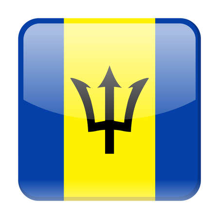 Barbados Flag Vector Square Icon - Illustrationのイラスト素材