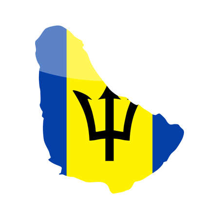 Barbados Flag Country Contour Vector Icon - Illustrationのイラスト素材