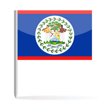 Belize Flag Pin Vector Icon Illustrationのイラスト素材