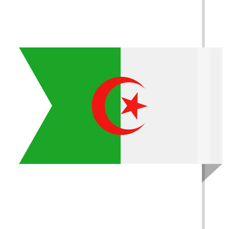 Algeria Flag Vector Bookmark Icon Illustrationのイラスト素材