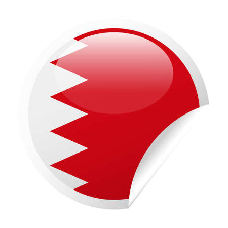 Bahrain Flag Vector Round Corner Paper Icon - Illustrationのイラスト素材