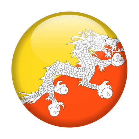 Bhutan Flag Vector Round Icon Illustrationのイラスト素材
