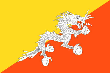 Bhutan Flag Vector Icon - Illustrationのイラスト素材