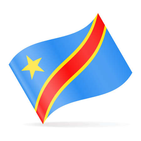 Democratic Republic of the Congo Flag Vector Waving Icon - Illustrationのイラスト素材