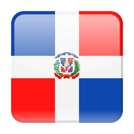 Dominican Republic flag vector square icon - illustration.のイラスト素材