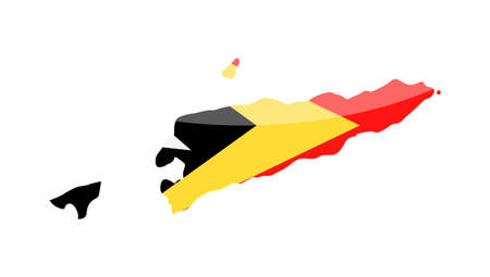 East Timor flag country contour vector icon - illustration.のイラスト素材