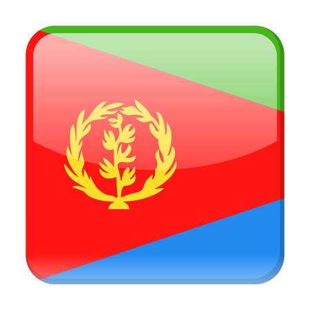 Eritrea flag vector square icon - illustration on white background.のイラスト素材