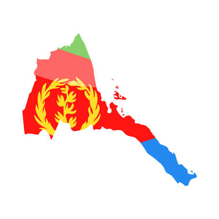 Eritrea flag country contour vector icon - illustration.のイラスト素材