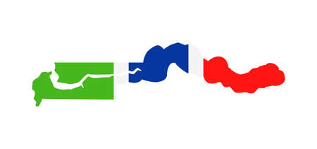 Gambia flag country contour vector icon - illustration.のイラスト素材