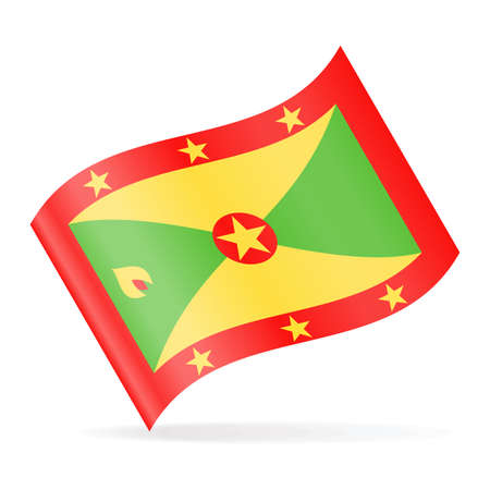 Grenada Flag Vector Waving Icon - Illustration designのイラスト素材