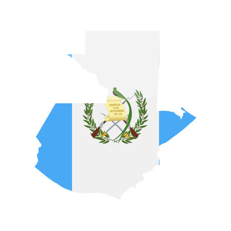 Guatemala flag country contour icon on white background - vector illustration.のイラスト素材