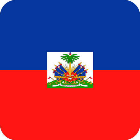 Haiti Flag Vector Square Flat Icon - Illustrationのイラスト素材