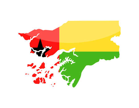 Guinea-Bissau Flag Country Contour Vector Iconのイラスト素材