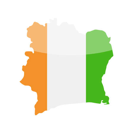 Ivory coast Flag Country Contour Vector Iconのイラスト素材