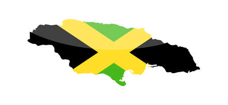 Jamaica Flag Country Contour Vector Icon - Illustrationのイラスト素材