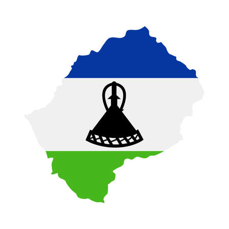Lesotho Flag Country Contour Iconのイラスト素材