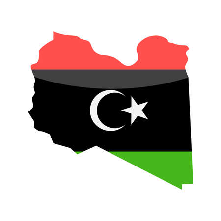 Libya Flag Country Contour Vector Icon - Illustrationのイラスト素材