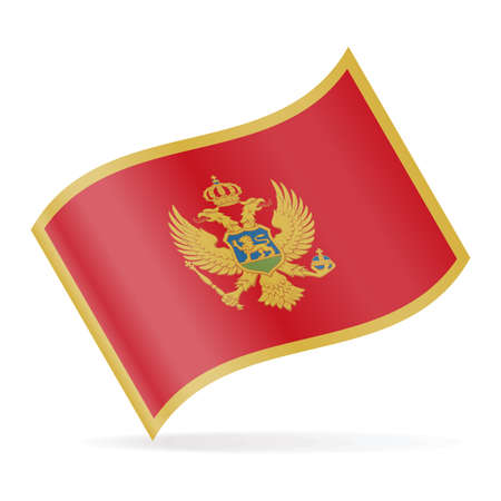 Montenegro Flag Vector Waving Icon - Illustrationのイラスト素材