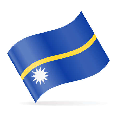 Nauru Flag Vector Waving Icon - Illustrationのイラスト素材