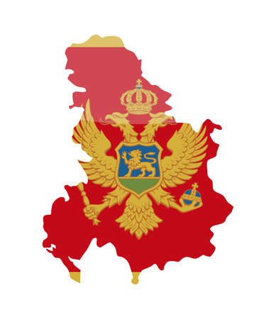 Montenegro Flag Country Contour Vector Icon - Illustrationのイラスト素材