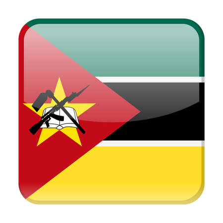 Mozambique Flag Vector Square Icon Illustrationのイラスト素材